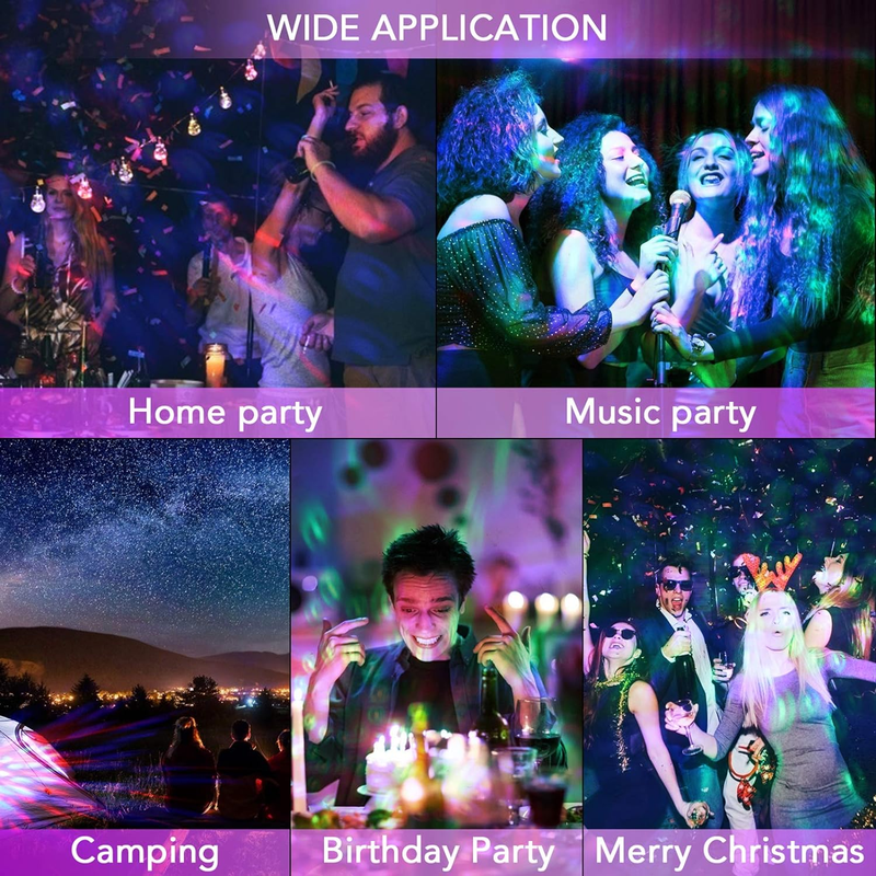 USB Mini Disco Ball Party Lights - Sound Activated DJ Stage Strobe Lights