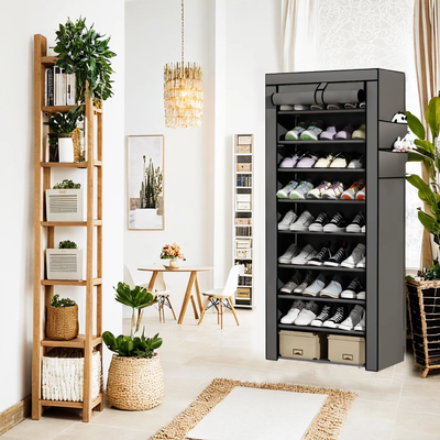 9 Tier Enclose-able Shoe Rack - Holds Up to 27 Pairs Shoes