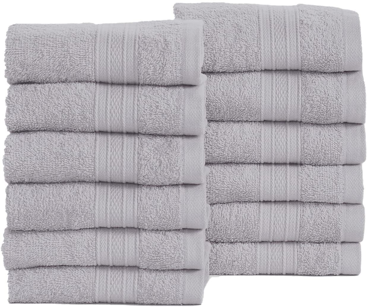 Soft Comfort 100% Air Rich Cotton Yarn Towels, 6 Piece Set - 6 Wash Cloth, Super Soft, High Absorbent, 550 GSM, Machine Washable (Sand)