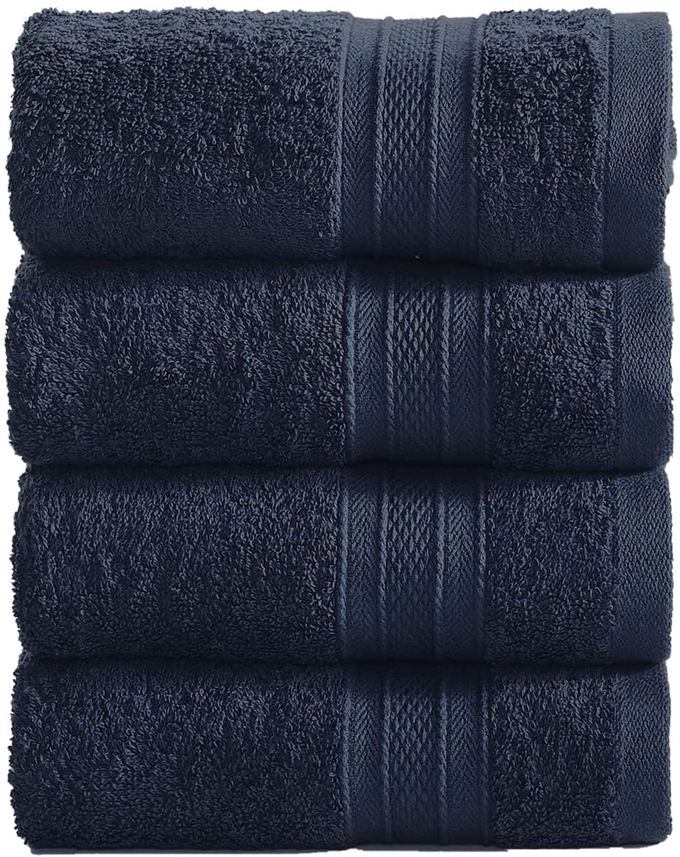 Soft Comfort 100% Air Rich Cotton Yarn Towels, 6 Piece Set - 6 Wash Cloth, Super Soft, High Absorbent, 550 GSM, Machine Washable (Sand)