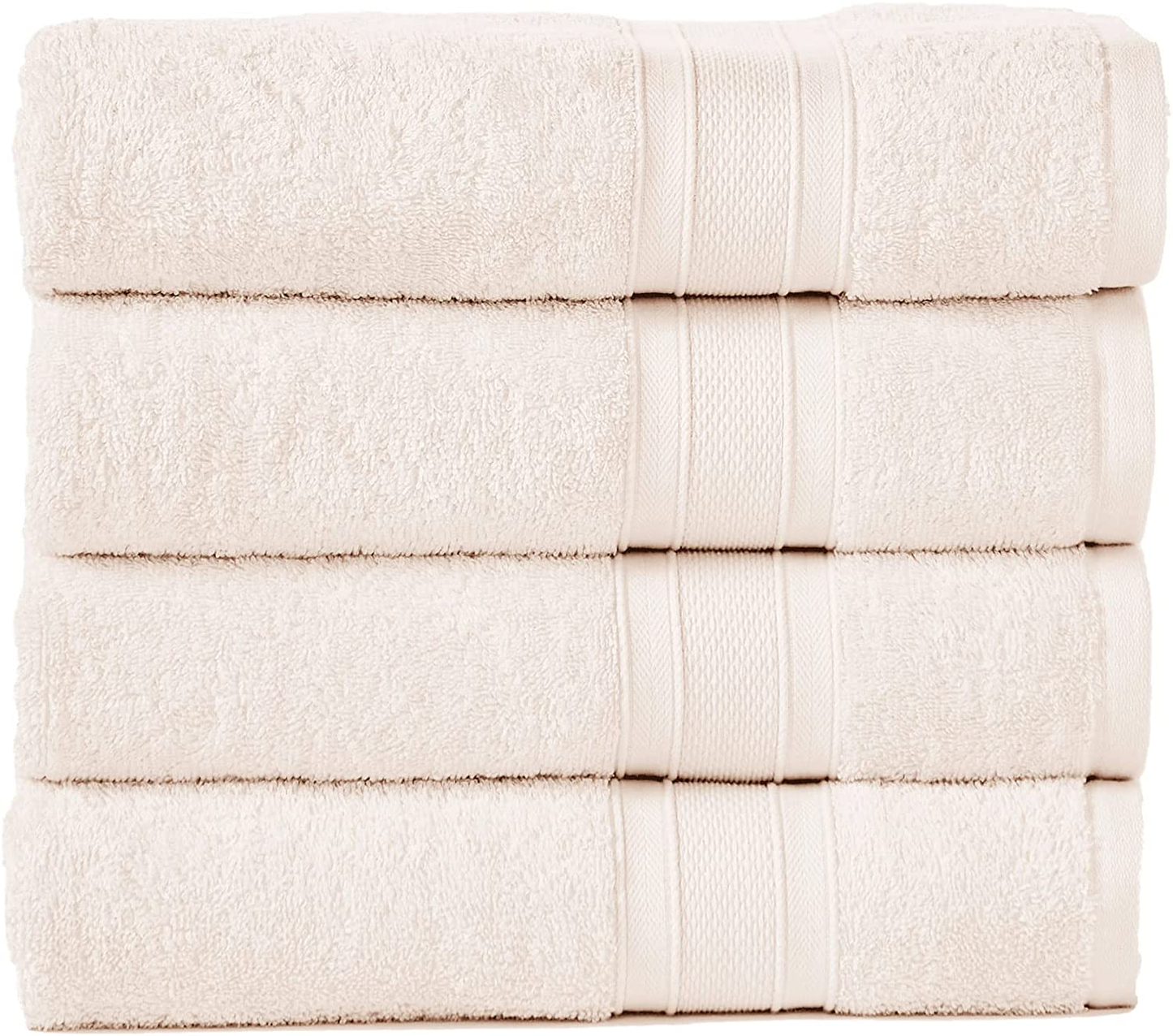 Soft Comfort 100% Air Rich Cotton Yarn Towels, 6 Piece Set - 6 Wash Cloth, Super Soft, High Absorbent, 550 GSM, Machine Washable (Sand)
