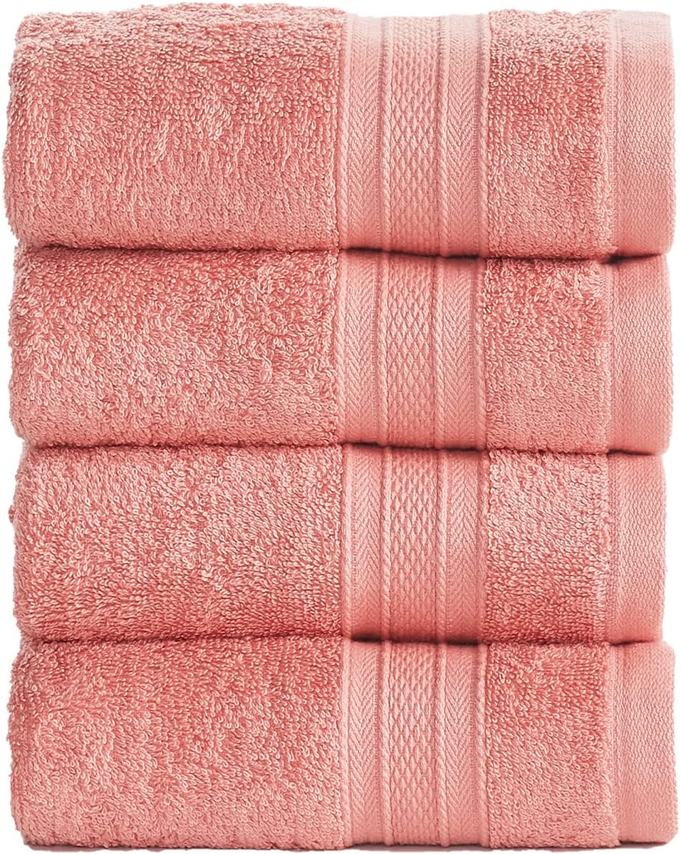Soft Comfort 100% Air Rich Cotton Yarn Towels, 6 Piece Set - 6 Wash Cloth, Super Soft, High Absorbent, 550 GSM, Machine Washable (Sand)