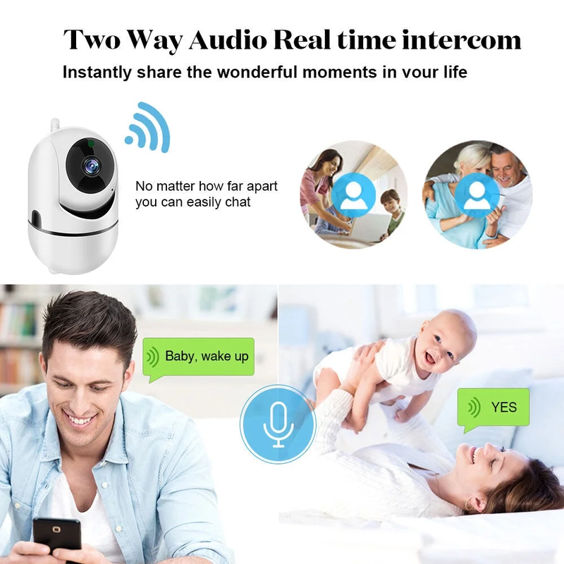 Wireless Indoor Security HD IP Camera  360° 1080P - Two Way Audio Night Vision CCTV Camera