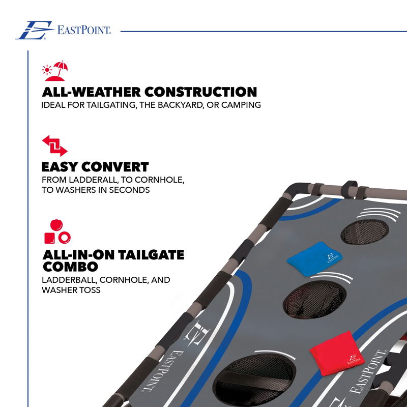 3-In-1 Sports Tailgate Game Set - Cornhole, Ladderball, and Washer Toss