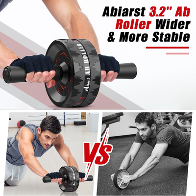 Workout Equipment for Abdominal & Core Strength Training, Home Gym Exercise Wheels with Knee Pad Accessories
