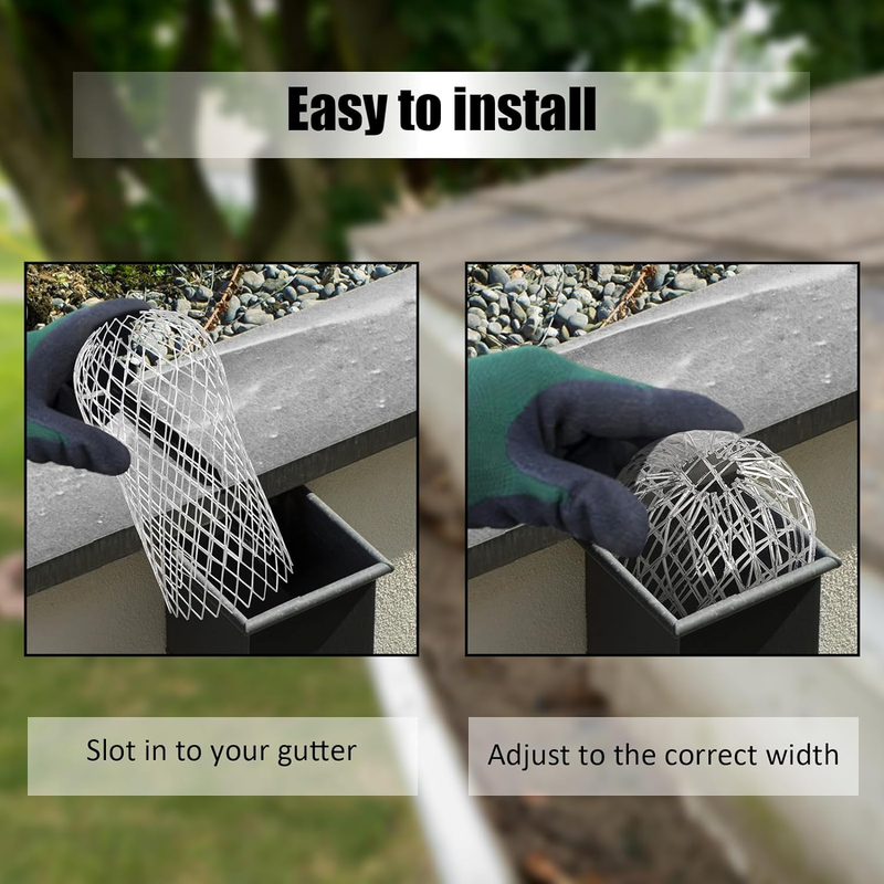 Multi-Pack Gutter Downspout Guard - 3.5 Inch Adjustable Aluminum Leaf Filter