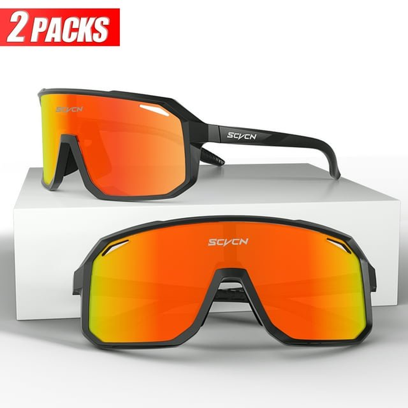 2 Pack UV400 Polarized Sunglasses - Sports, Cycling, Running, Fishing