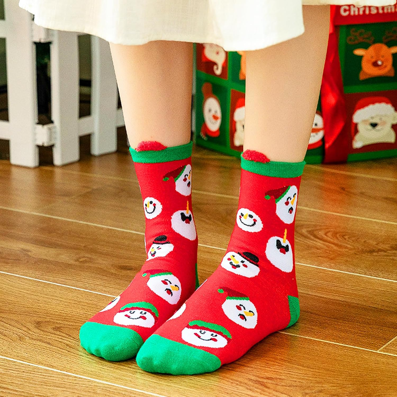 12 Pairs Christmas Socks - Fun Colorful Holiday Socks