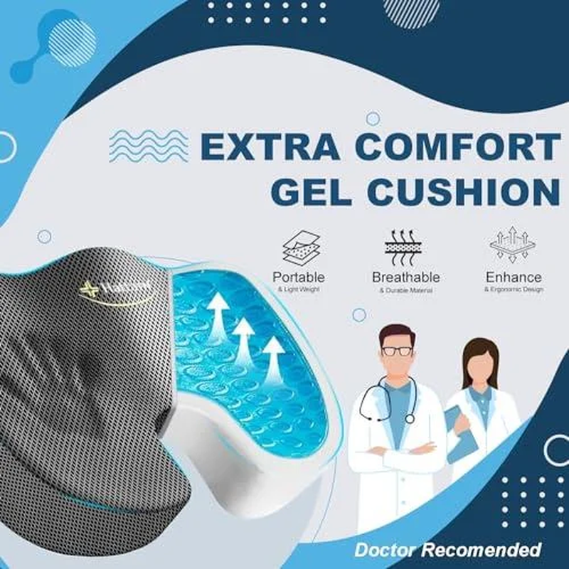 Memory Foam Seat Cushion - Non-Slip Ergonomic