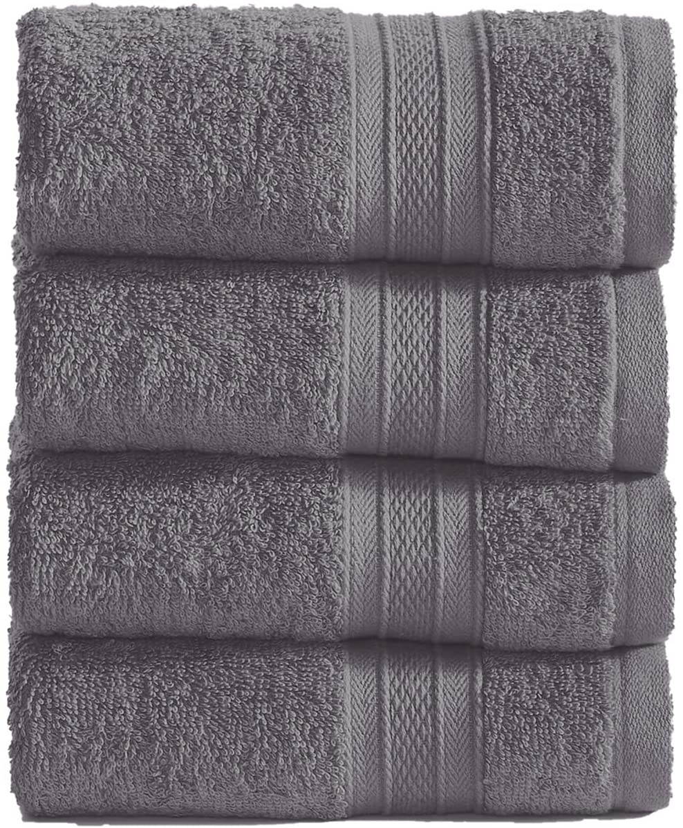 Soft Comfort 100% Air Rich Cotton Yarn Towels, 6 Piece Set - 6 Wash Cloth, Super Soft, High Absorbent, 550 GSM, Machine Washable (Sand)