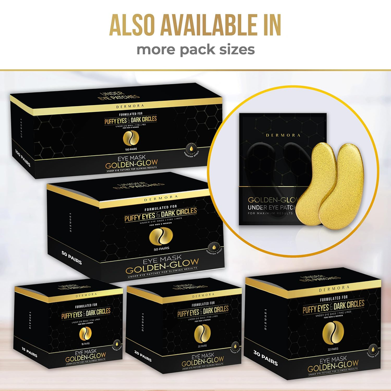 Golden Glow Under Eye Patches - Rejuvenating Treatment for Dark Circles