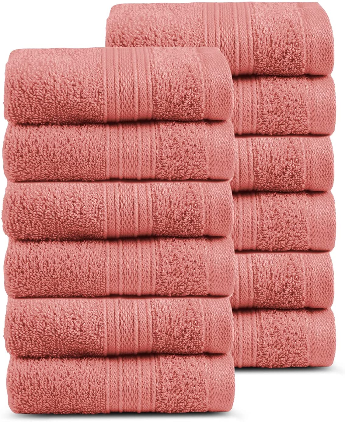 Soft Comfort 100% Air Rich Cotton Yarn Towels, 6 Piece Set - 6 Wash Cloth, Super Soft, High Absorbent, 550 GSM, Machine Washable (Sand)