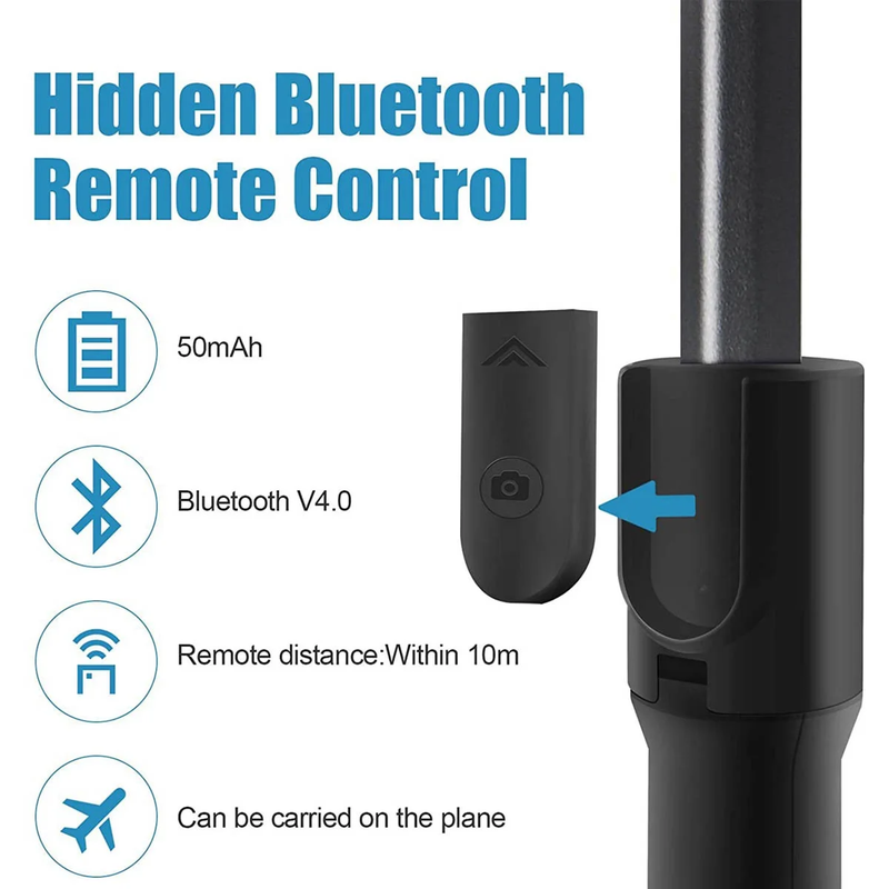 Smart Phone Stabilizer with Extendable Selfie Stick Tripod & Handheld Bluetooth Wireless Remote