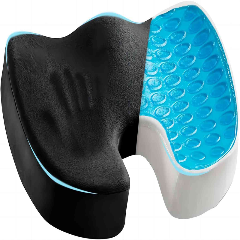 Memory Foam Cooling Gel Seat Cushion for Tailbone Pain Relief