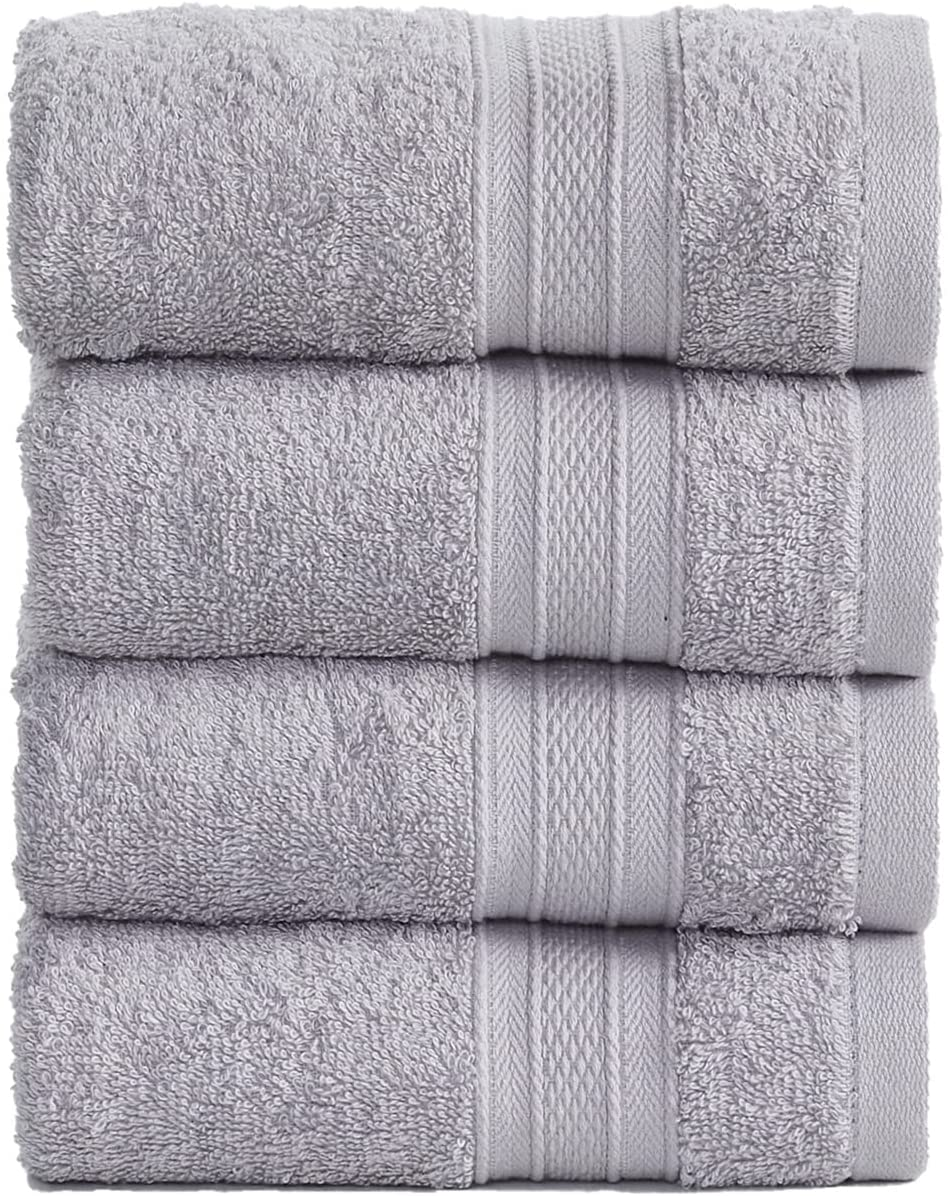 Soft Comfort 100% Air Rich Cotton Yarn Towels, 6 Piece Set - 6 Wash Cloth, Super Soft, High Absorbent, 550 GSM, Machine Washable (Sand)