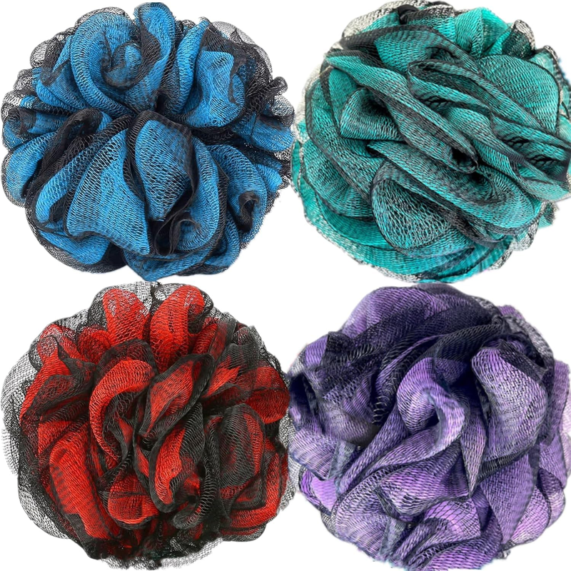 4 Pack of Shower Loofahs Bath Sponges