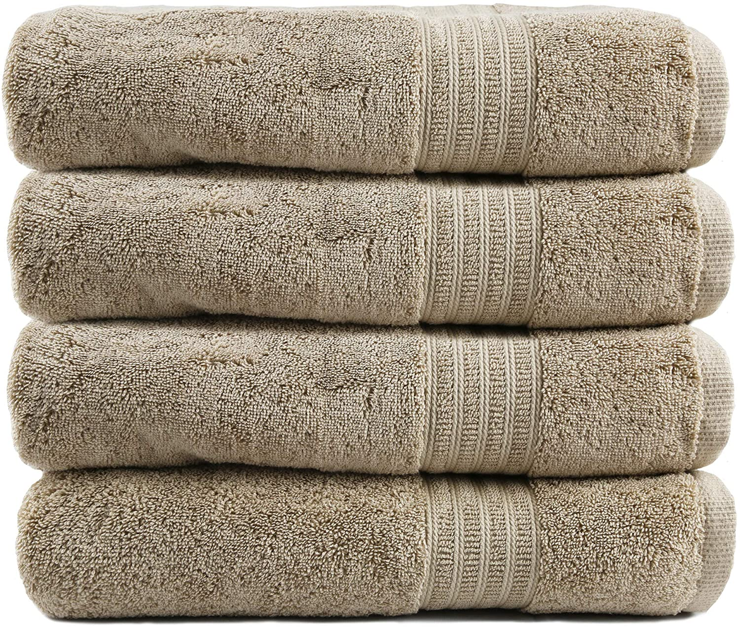 Soft Comfort 100% Air Rich Cotton Yarn Towels, 6 Piece Set - 6 Wash Cloth, Super Soft, High Absorbent, 550 GSM, Machine Washable (Sand)