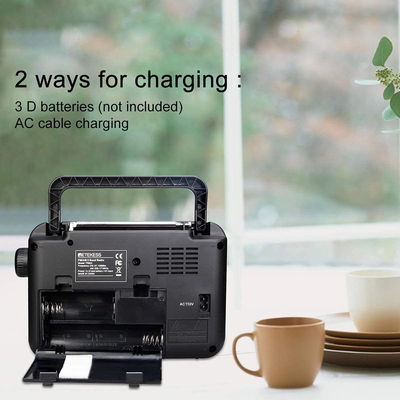 Retekess TR604 AM FM Radio, Portable Radios with Best Reception, AC or D Battery Powered Analog Radio, with Clear Dial and Large Knob, for Home