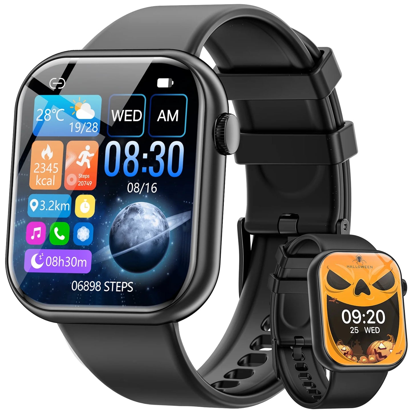 Smartwatch with 1.85" Screen - Answer/Make Calls/100+ Sports Modes/Message Reminder, IP67 Waterproof