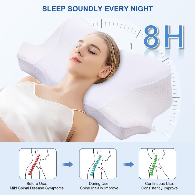 Memory Foam Cervical Pillow for Neck and Shoulder Pain Relief, Orthopedic Ergonomic Contour Back Support Pillow
