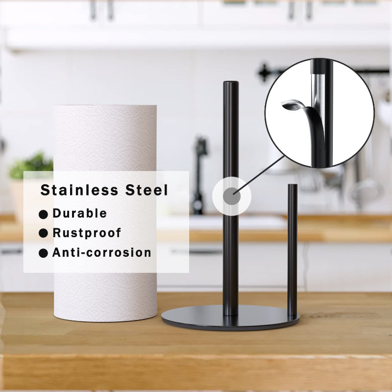 Stainless Steel Countertop Paper Towel Holder with Weighted Base