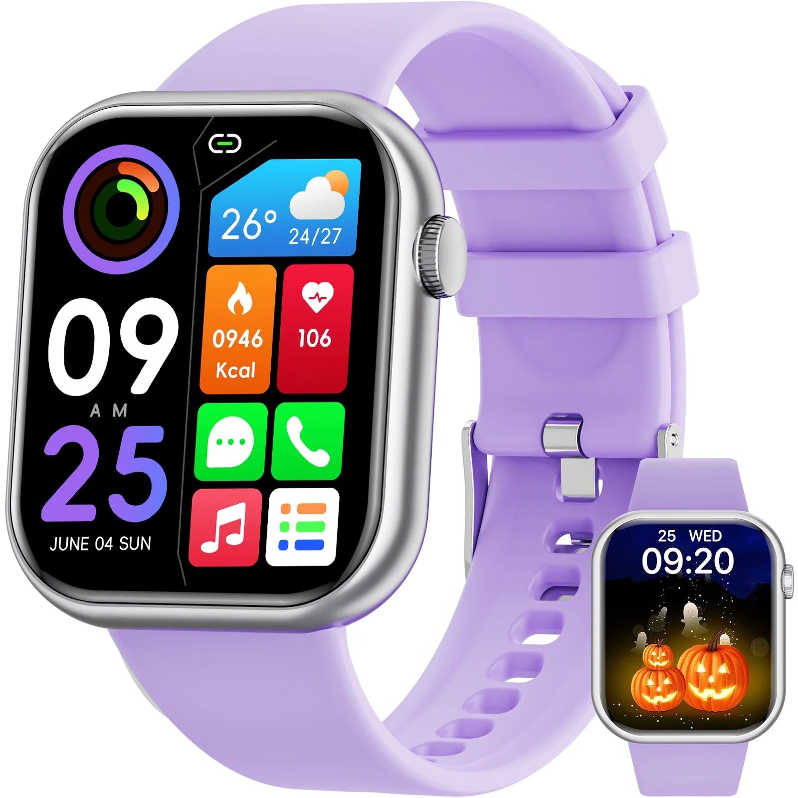 Smartwatch with 1.85" Screen - Answer/Make Calls/100+ Sports Modes/Message Reminder, IP67 Waterproof