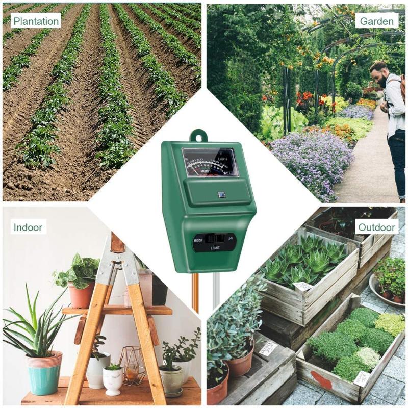 3-in-1 Soil Moisture/Light/pH Tester Gardening Tool - Soil pH Meter, MS02