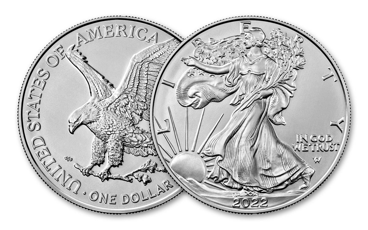 Silver 2022 American Eagle 1 oz. E PLURIBUS UNUM Fine Silver .999 US Mint Silver Eagle 1oz $1 Coin
