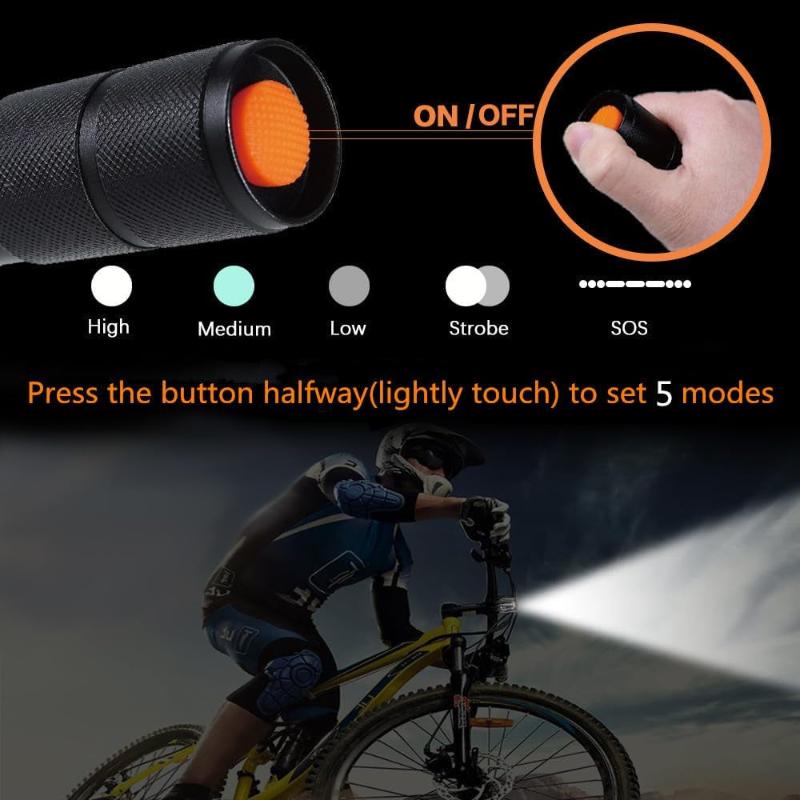 2 Pack Tactical Flashlights  Military Grade 5 Modes 3000 High Lumens Led Waterproof