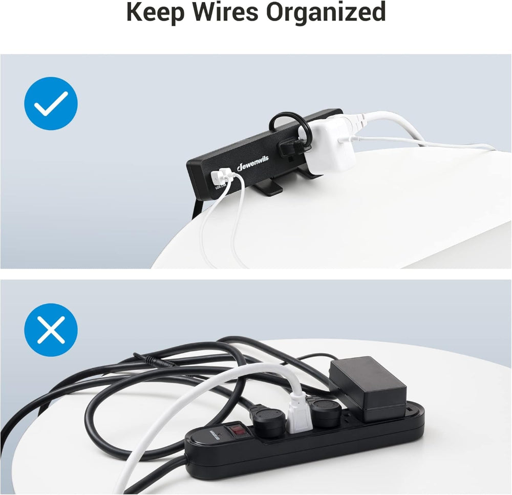 Desktop Power Station with Clamp & 3 AC Outlets(15A/1800W) and 2 USB Ports
