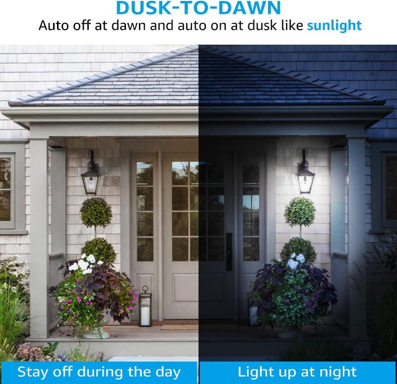4 Pack - Dusk to Dawn LED Light Bulbs for Outdoor Lighting