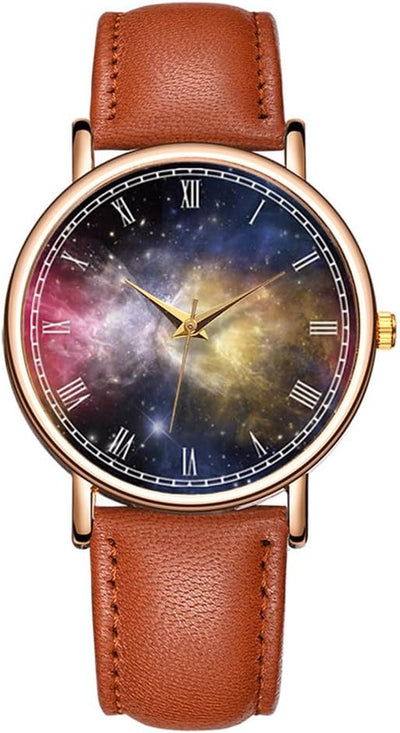 World Map Creative Starry Sky Roman Numeral Dial Watch