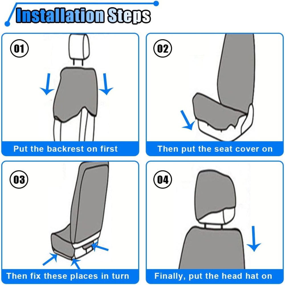 2-Pack Car Seat Covers – Front Seat Protection Use – Breathable Anti-Slip Design – Universal Fit for Truck, SUV & Sedan – Airbag Compatible Fabric