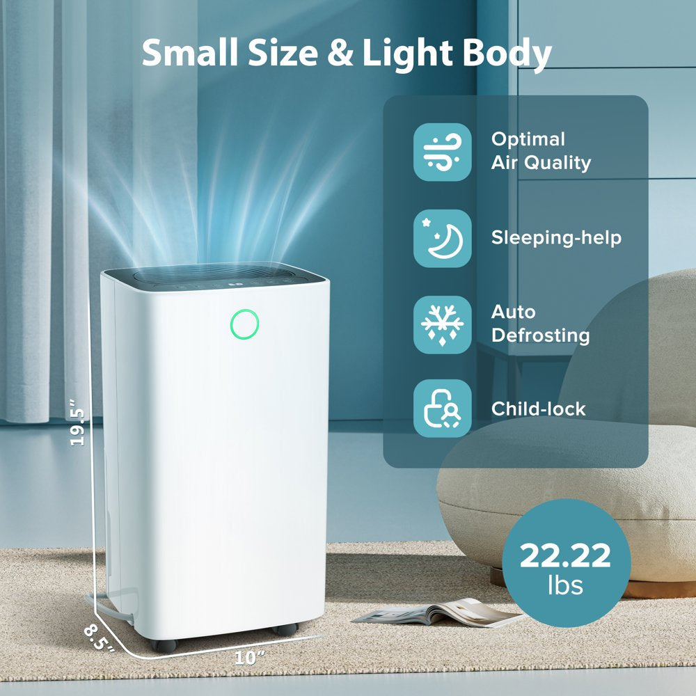 Dehumidifier with Drain Hose, 3Operation Modes, 24H Timer, Portable Dehumidifier
