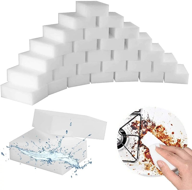 100 Pack Magic Sponge Eraser - Long Lasting Melamine Cleaning Sponges - Multi Surface Power Scrubber 