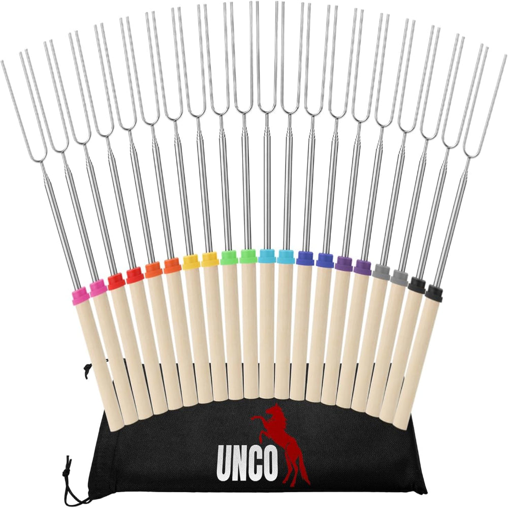 Multi-Pack Extendable Stainless Steel Roasting Sticks, Extends to 32" Each