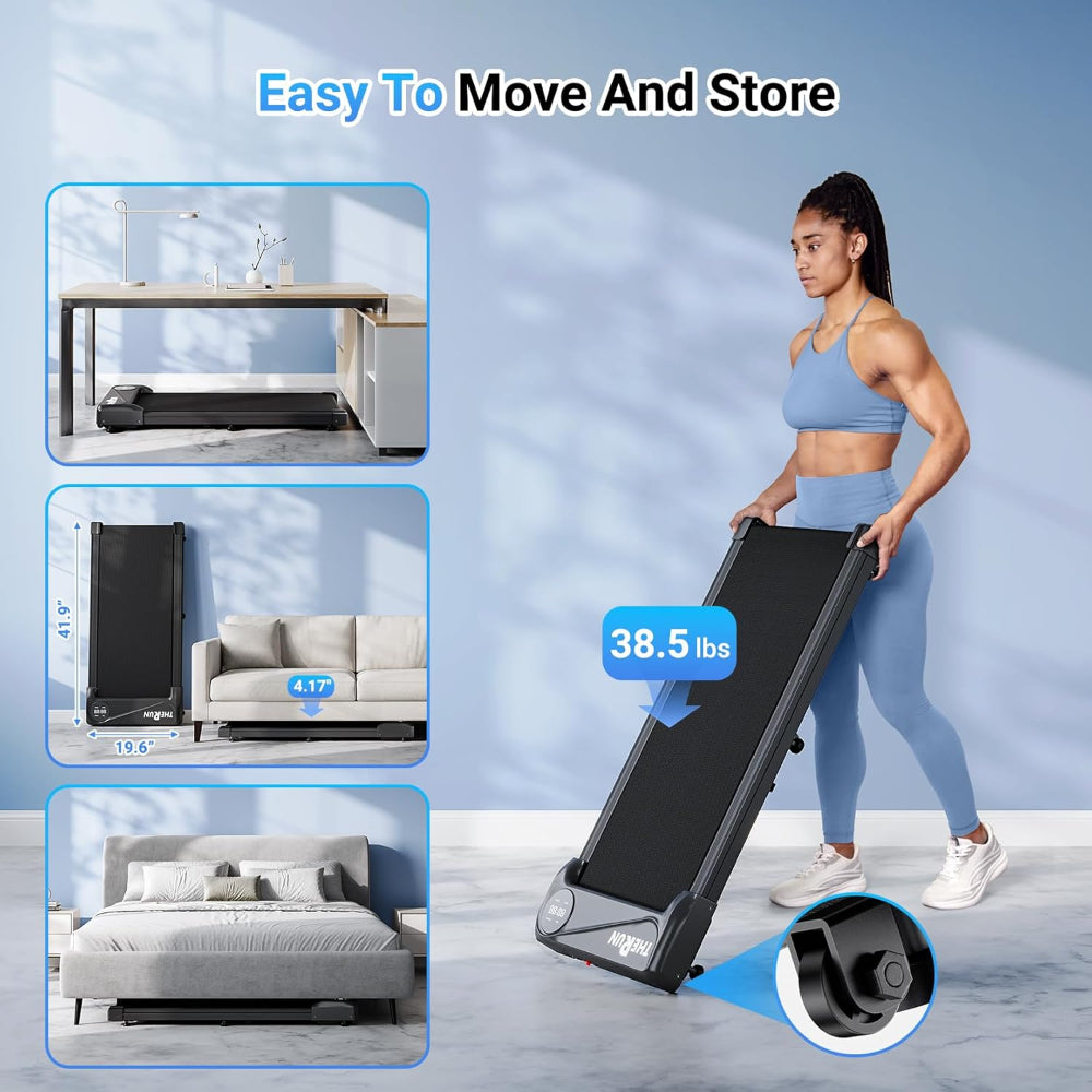 Under Desk Walking Pad Treadmill – Portable Mini Treadmill, 2.5HP Motor, LED Display