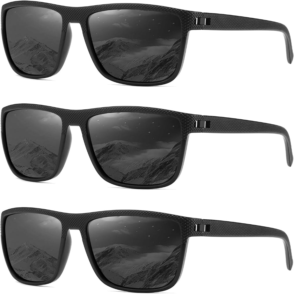 3 Pack Polarized Sunglasses for Men and Women - Color Mirror Lens UV Blocking
