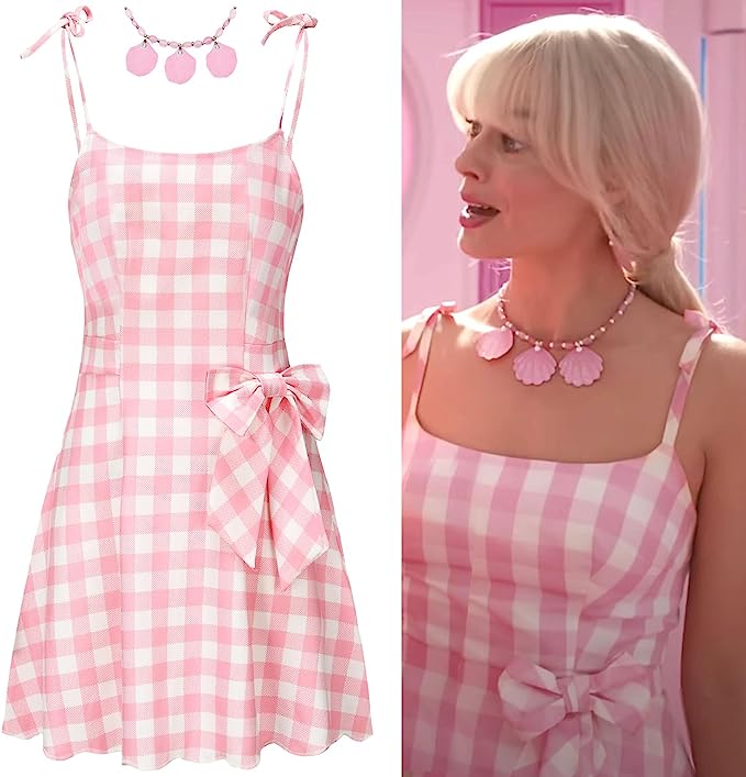 Women's Costume Dress Outfit Adult Pink Party Movie Cosplay Halloween Costume with Accessories
