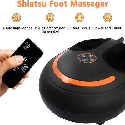 Shiatsu Foot Massager with Remote Deep Kneading Relief & Heat