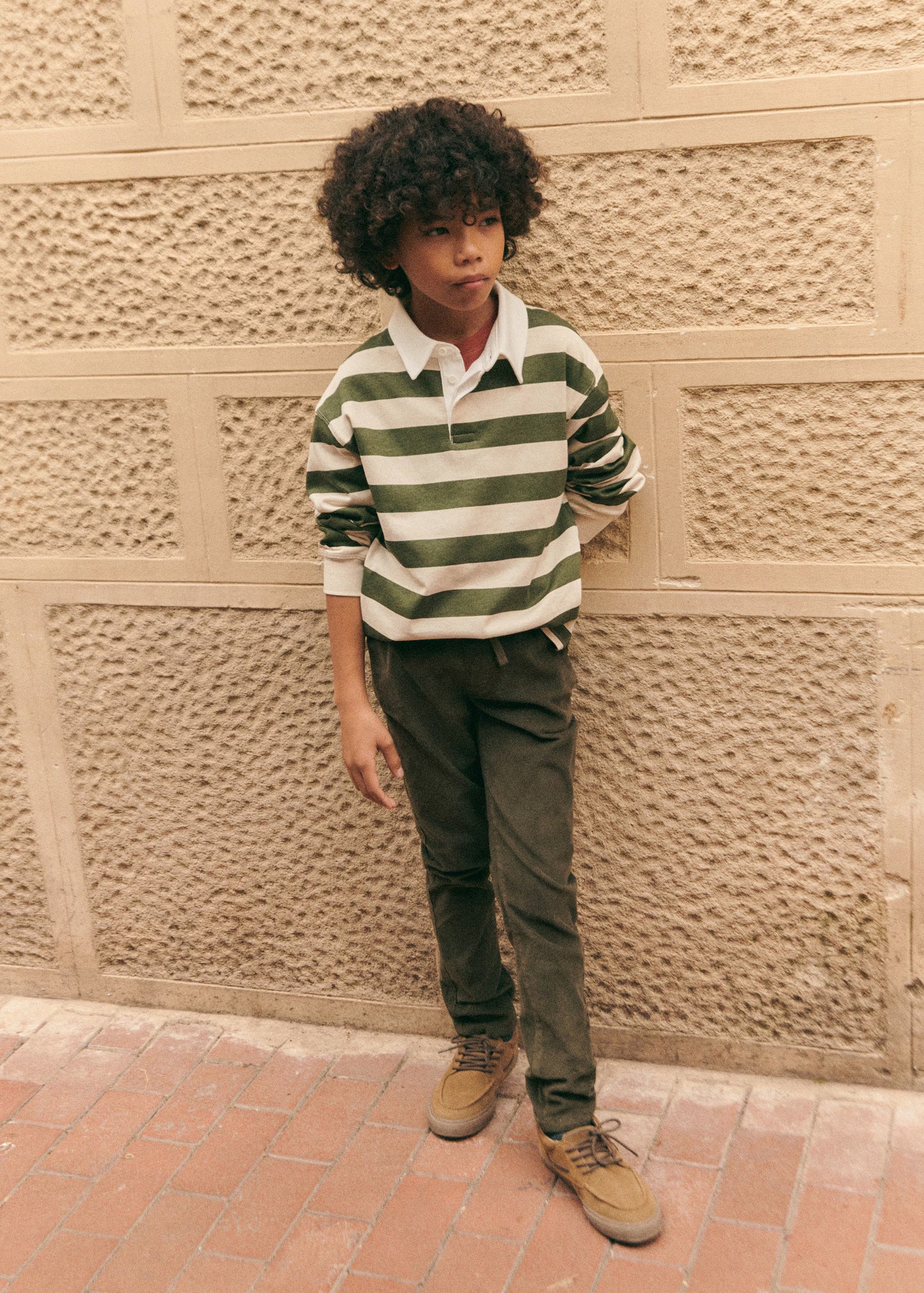 MANGO Boys’ Corduroy Pants with Elastic Waist – Cotton Stretch Size 9