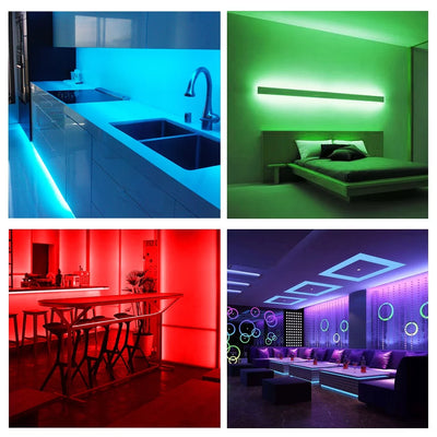 LED Strip Lights, Music Sync 5050 RGB Color Changing with Phone Bluetooth Remote(App+Remote +Mic)