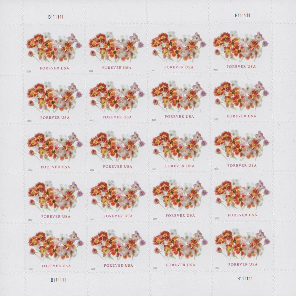 Tulips 2022 USPS First-Class Mail Forever Postage Stamps - Sheet of 20