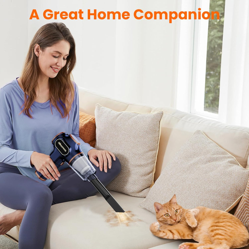 Portable Cordless Car Vacuum - Rechargeable Handheld Cleaner with Multi Nozzles LCD