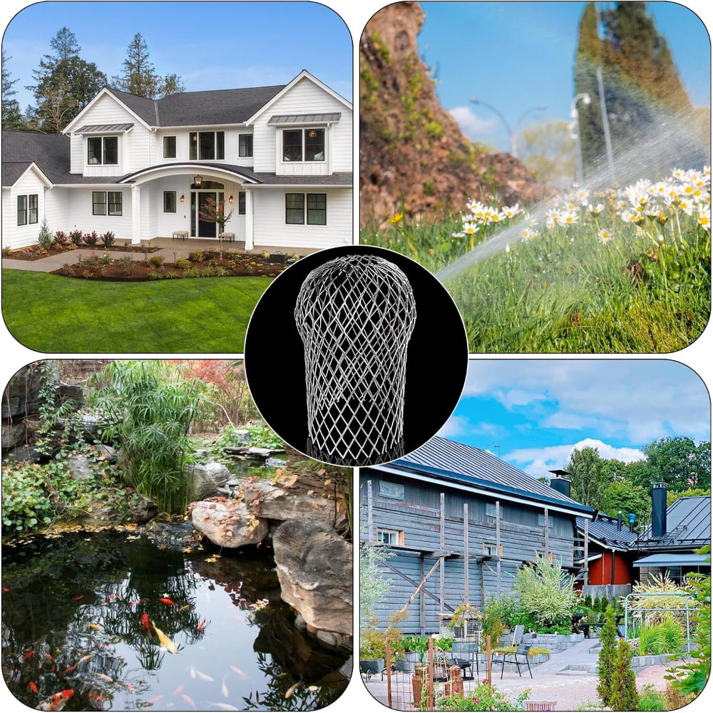 Gutter Downspout Guards - Aluminum Leaf Filter Strainer - Expandable Debris Blocker