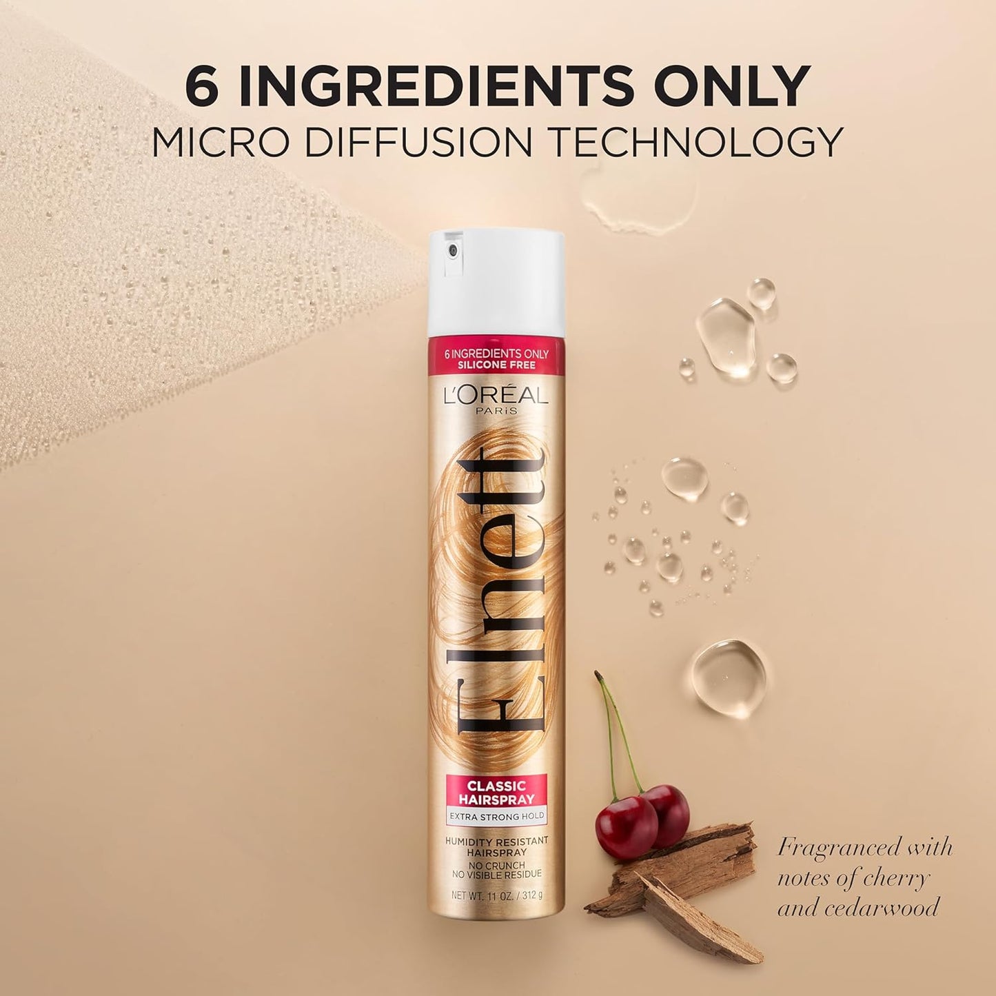 L’Oréal Paris Elnett Satin Extra Strong Hold Hairspray – For Color-Treated Hair (11 oz)