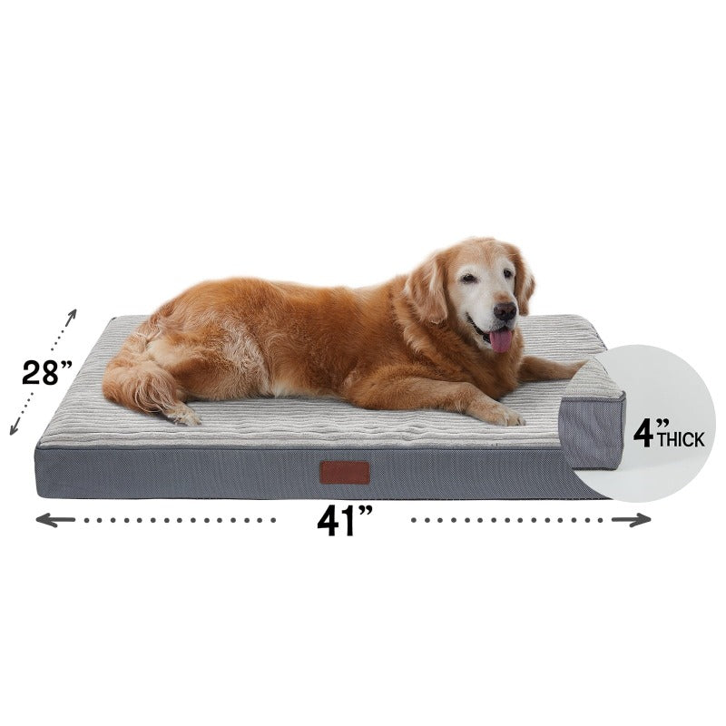 Orthopedic Dog Bed for Large Dogs with Egg Crate Foam Support and Non-Slip Bottom, Waterproof and Machine Washable Removable Cover