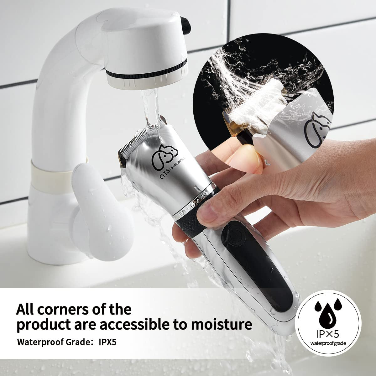 Pet Clippers Professional Dog Grooming Kit Adjustable Low Noise High Power Rechargeable Cordless Pet Grooming Tools , Hair Trimmers for Dogs and Cats, Washable(Ipx5), with LED Display.