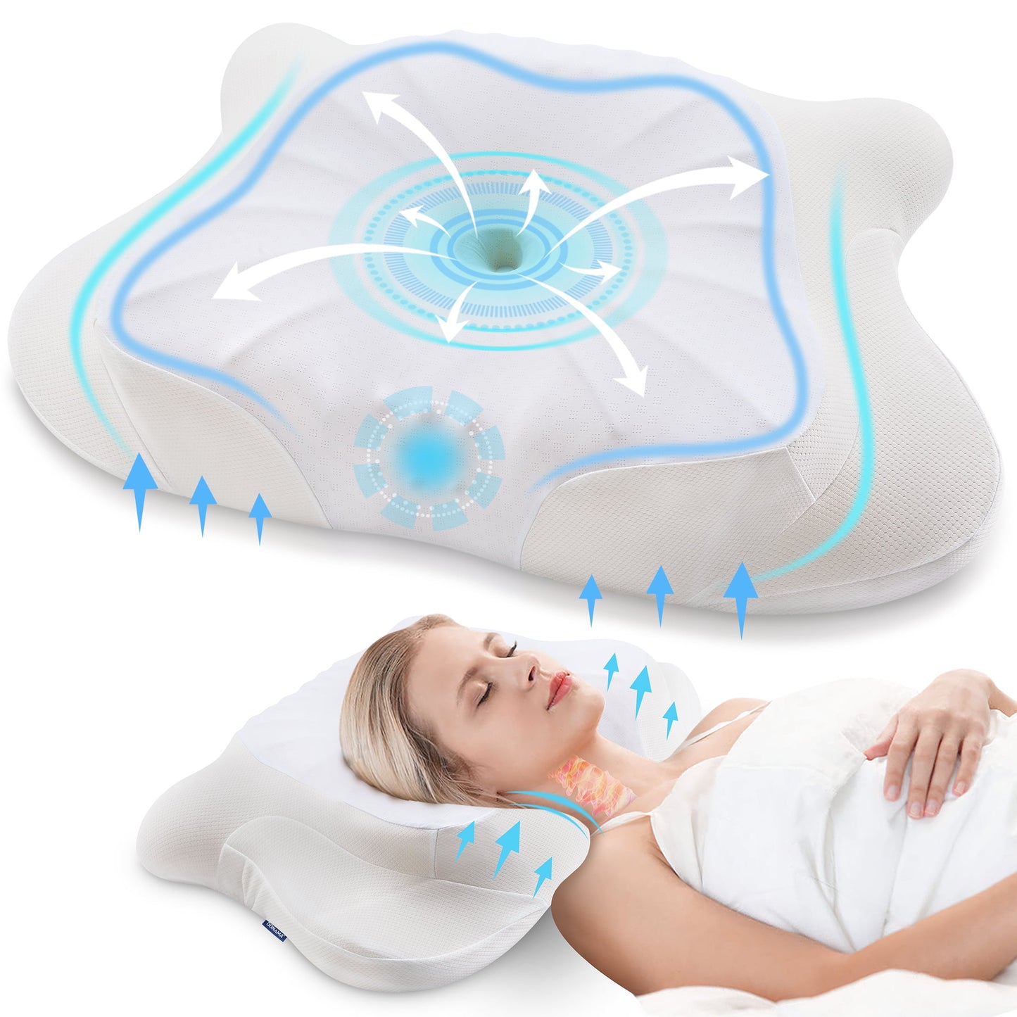 Memory Foam Cervical Pillow for Neck and Shoulder Pain Relief, Orthopedic Ergonomic Contour Back Support Pillow