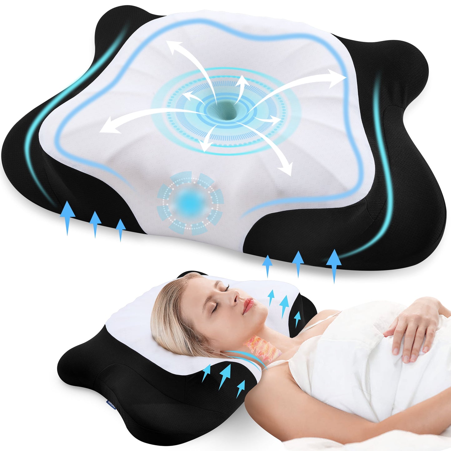 Memory Foam Cervical Pillow for Neck and Shoulder Pain Relief, Orthopedic Ergonomic Contour Back Support Pillow